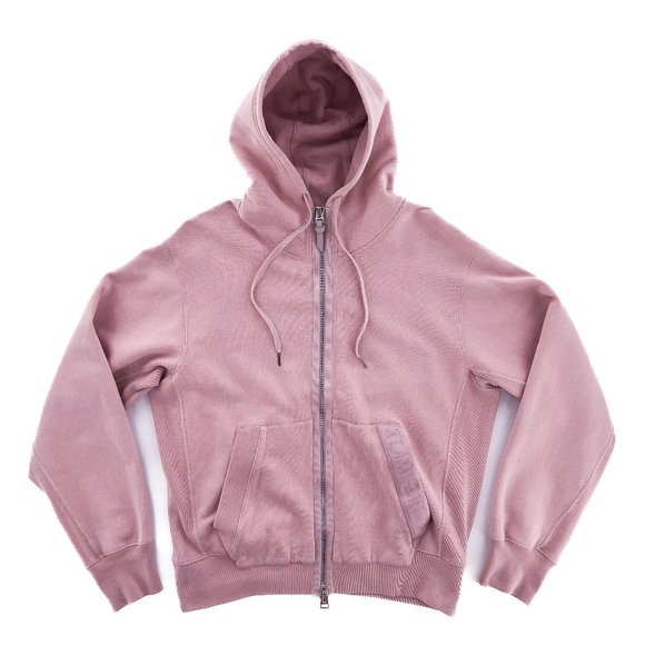 RARE TOM FORD Logo Hoodie Sweatshirt Full Zip GARMENT DYED Salmon Pink Boxy XL - Picture 1 of 13